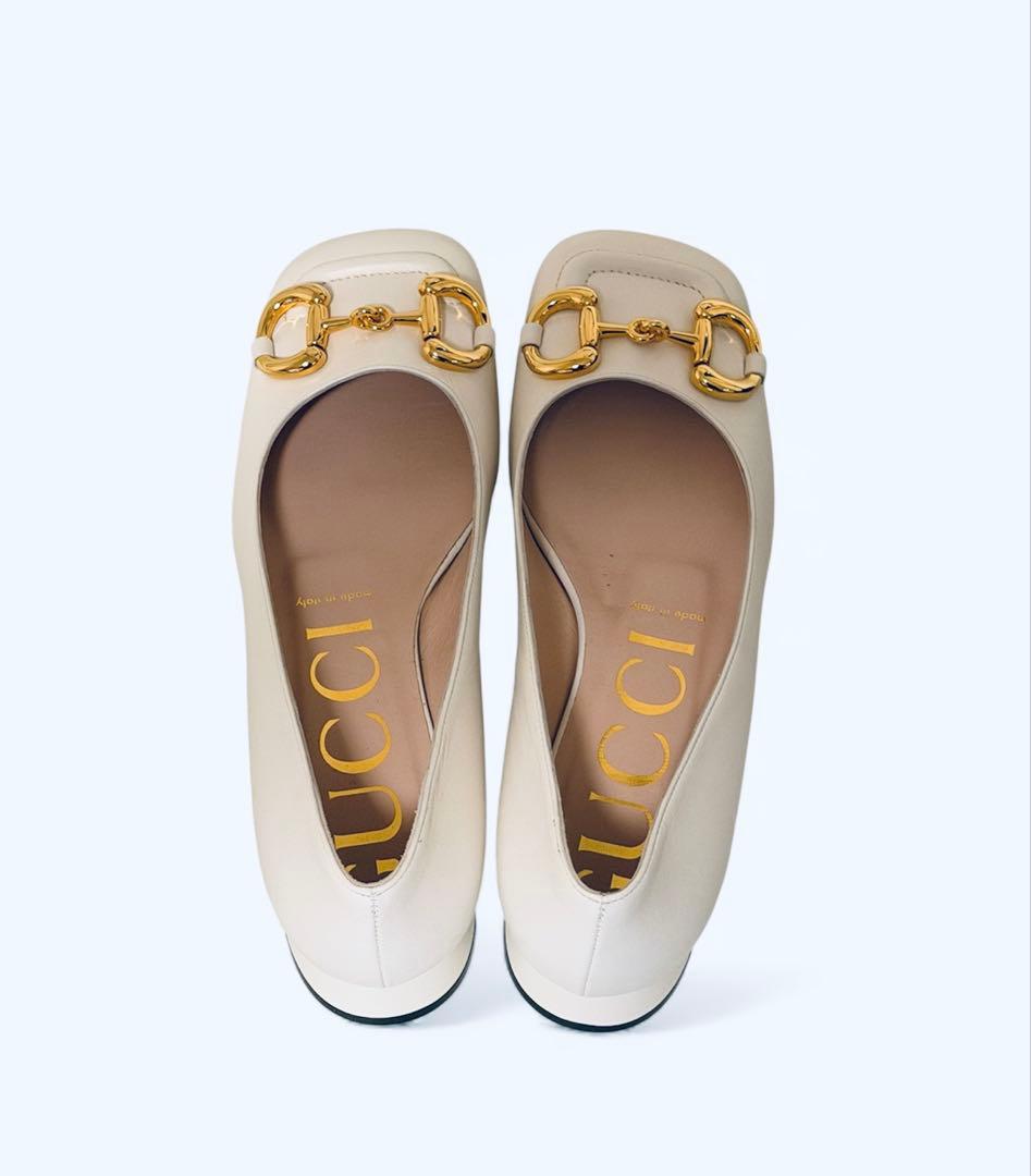 GUCCI】グッチ スクエア ホースビットパンプス 未使用23.5