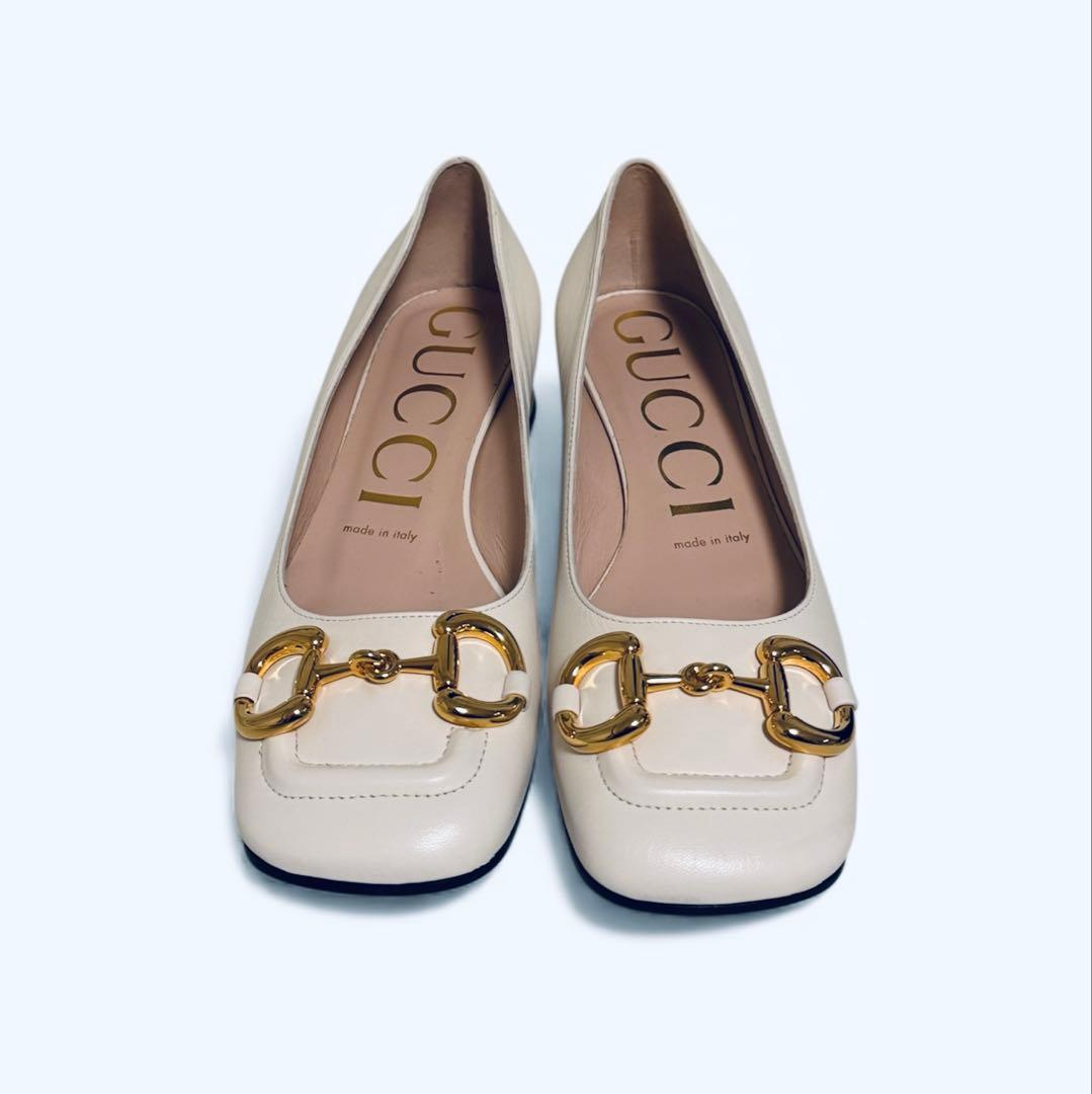 GUCCI】グッチ スクエア ホースビットパンプス 未使用23.5