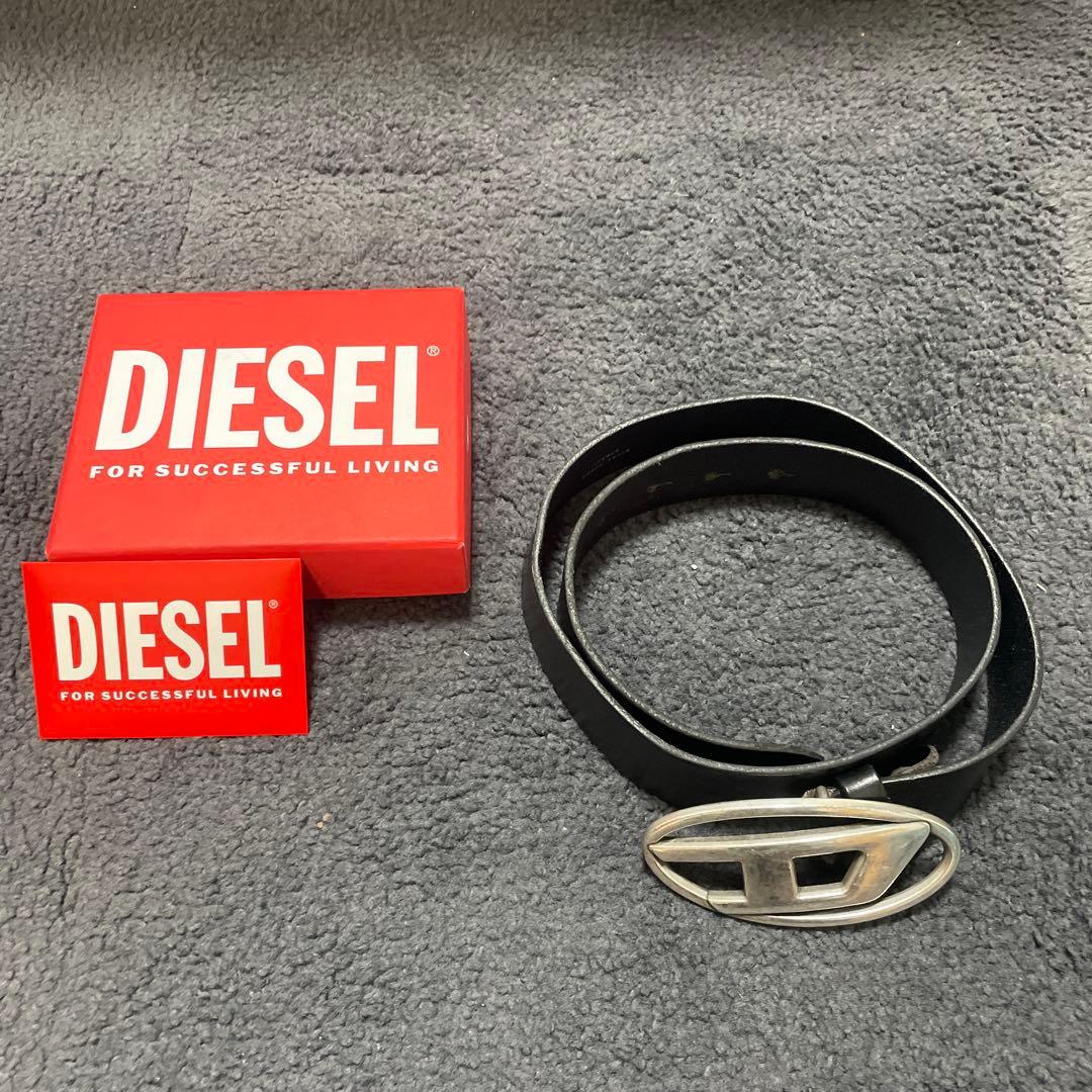 DIESEL ブラック レザーベルト Z08420