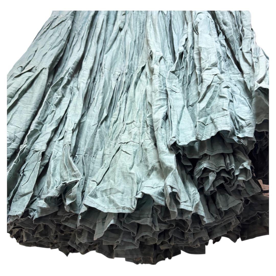 ジプシースカート ベリーダンス 25ヤード 緑 コットン 美品 インド製