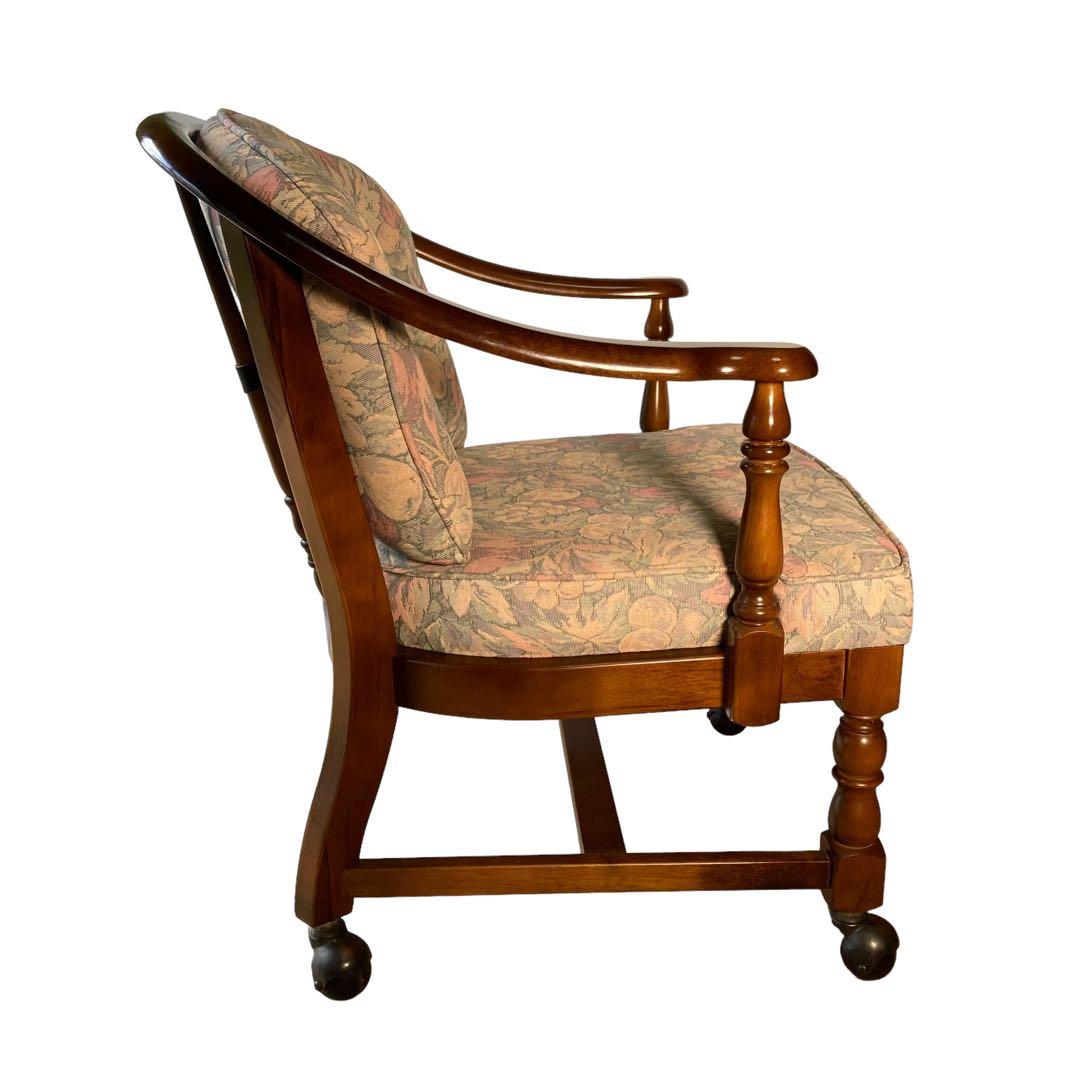 ✨オールドカリモク ダイニングチェア コロニアル キャスター付き　④