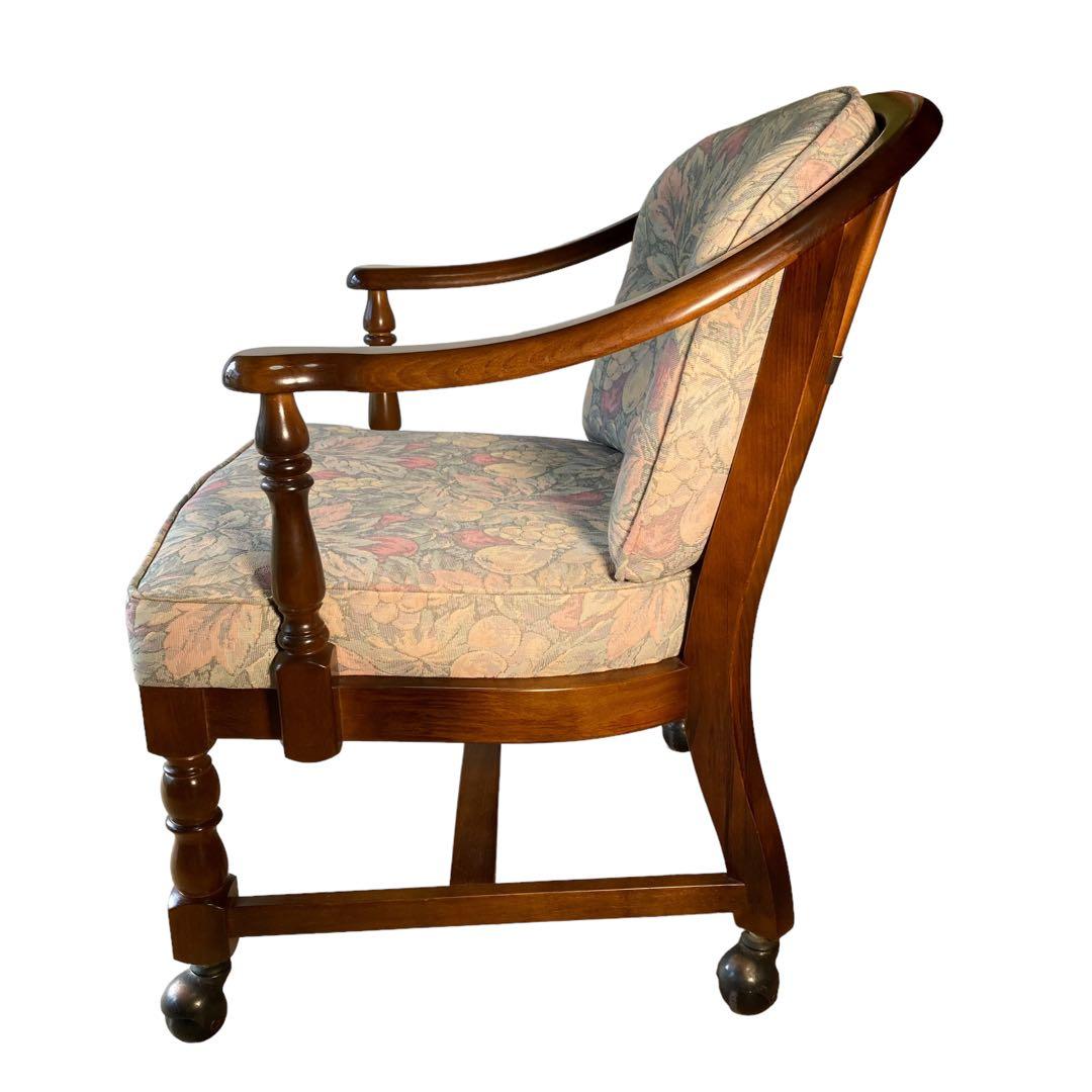 ✨オールドカリモク ダイニングチェア コロニアル キャスター付き　④