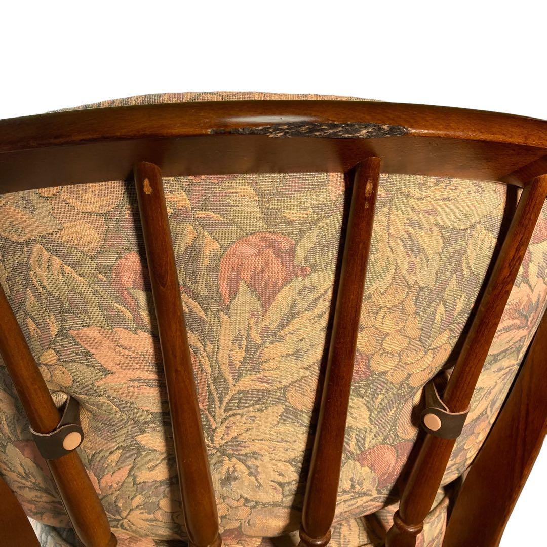 ✨オールドカリモク ダイニングチェア コロニアル キャスター付き　④