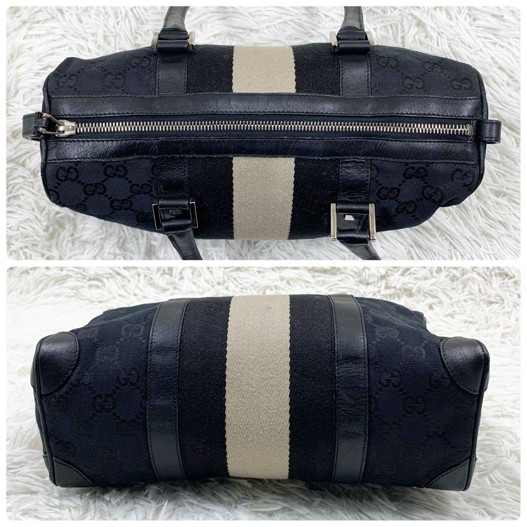 【✨美品✨】 GUCCI ミニボストンバッグ シェリーライン GG柄 ブラック