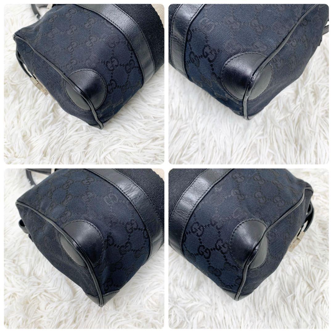 【✨美品✨】 GUCCI ミニボストンバッグ シェリーライン GG柄 ブラック