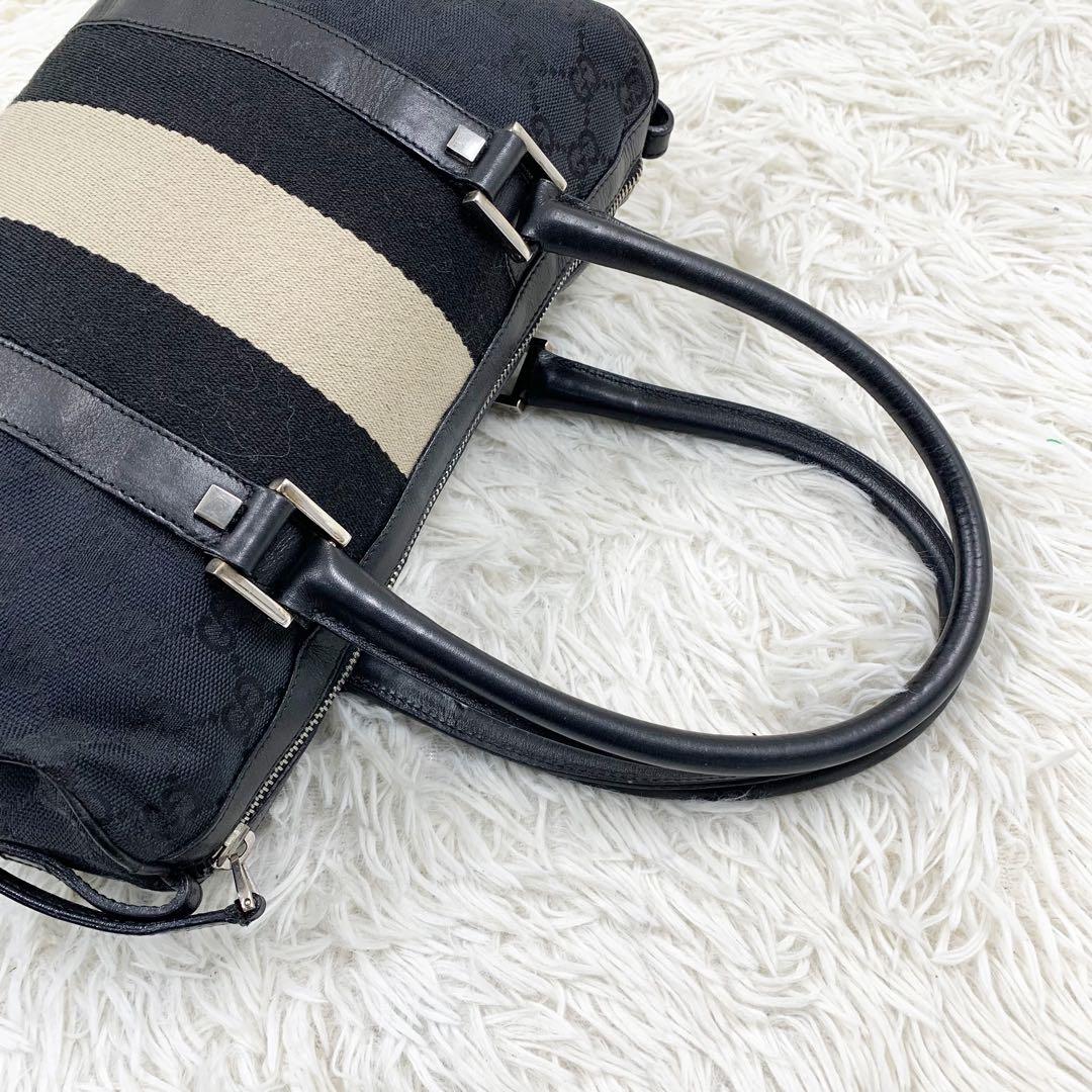 【✨美品✨】 GUCCI ミニボストンバッグ シェリーライン GG柄 ブラック