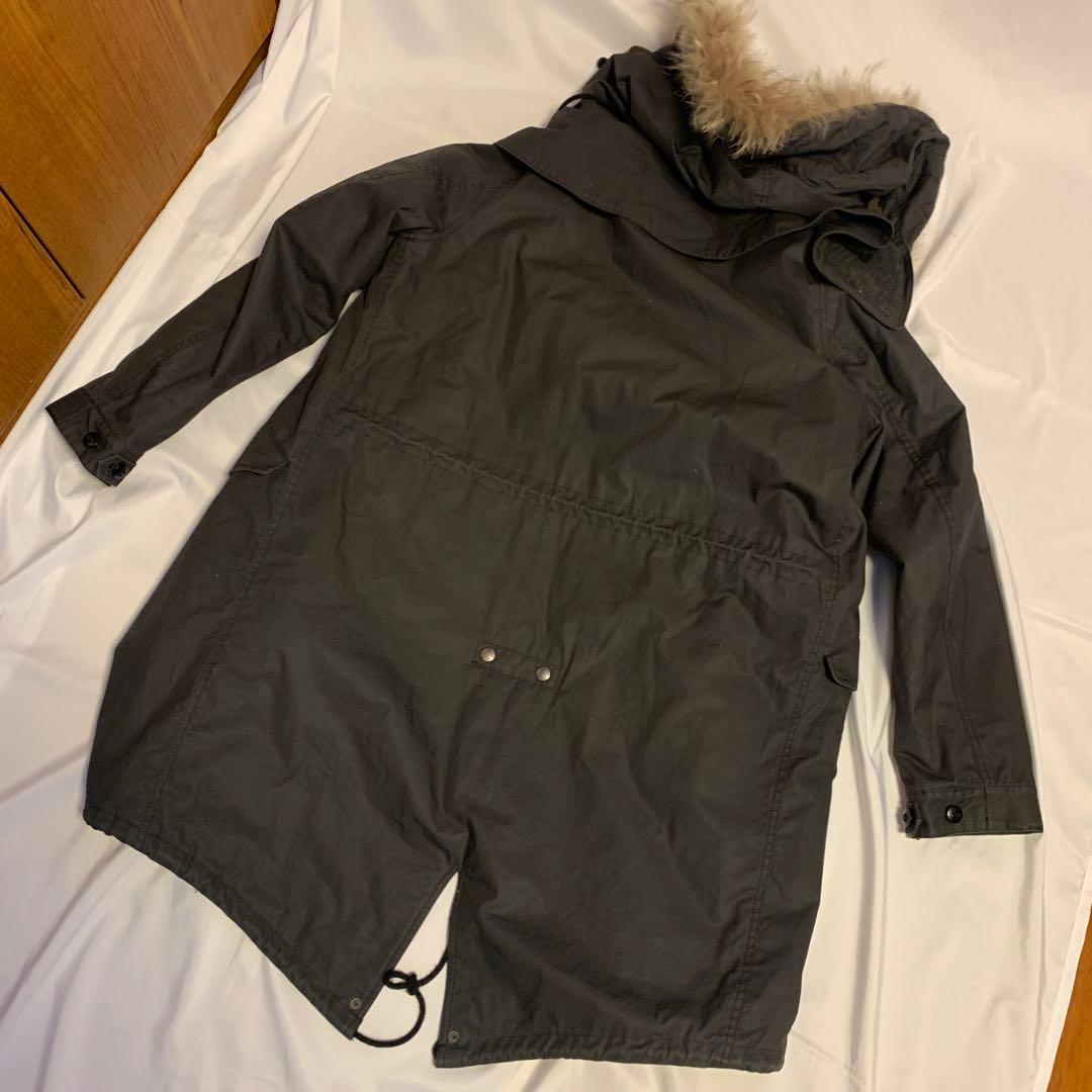 モッズコート取り外しファ付ブラックサイズ44 暖Thinsulateシンサレート