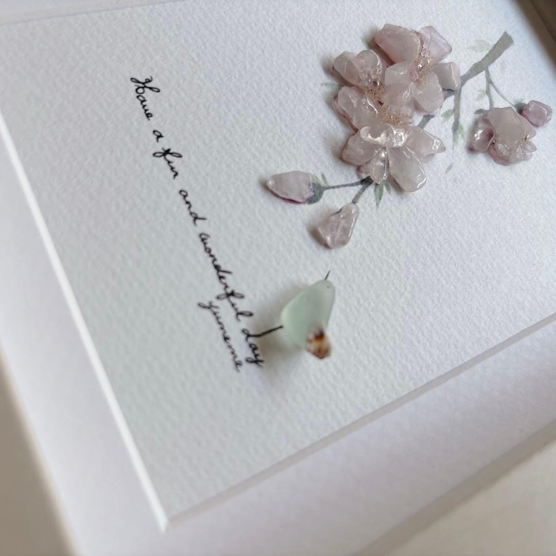 ⑤桜【pink*flower*happiness】春の訪れ シーグラスアート