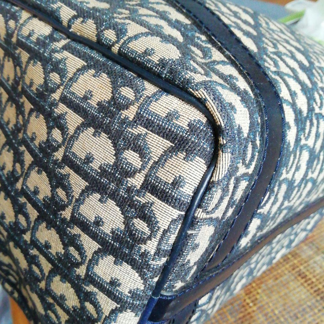 クリスチャンディオール トロッター ボストンバッグ ネイビー