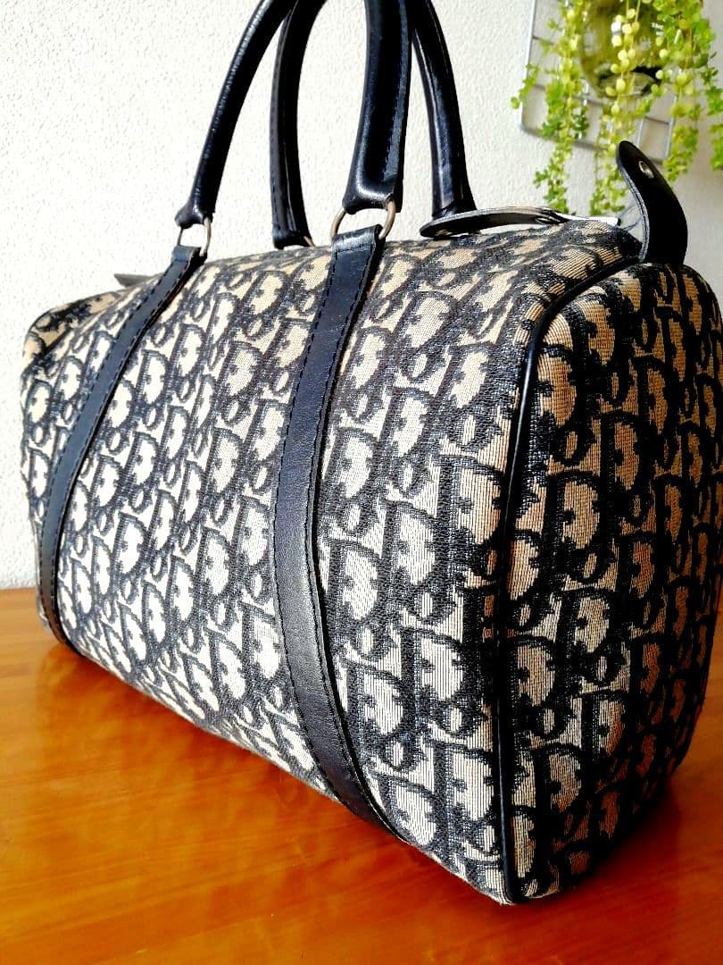 クリスチャンディオール トロッター ボストンバッグ ネイビー