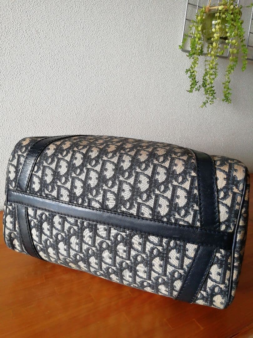 クリスチャンディオール トロッター ボストンバッグ ネイビー