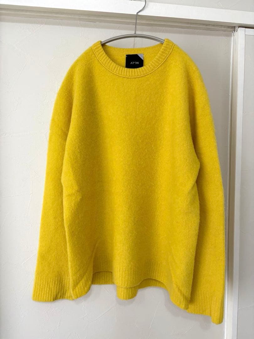 エイトン ATON カシミヤ 100% ニット プルオーバー イエロー