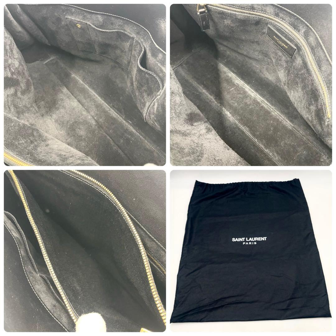 【未使用級】サンローラン サックドジュール トートバッグ 大容量ブラック メンズ