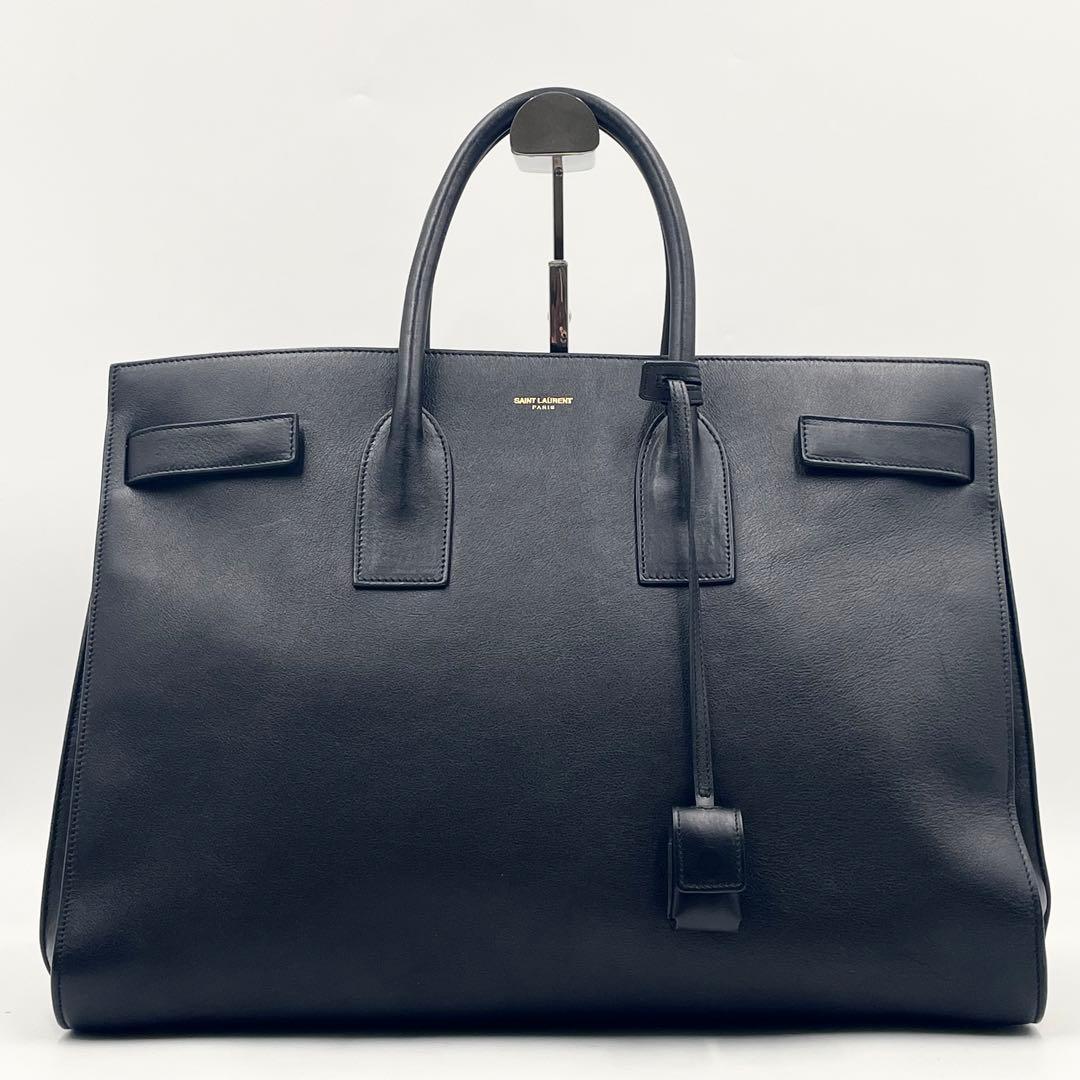 【未使用級】サンローラン サックドジュール トートバッグ 大容量ブラック メンズ