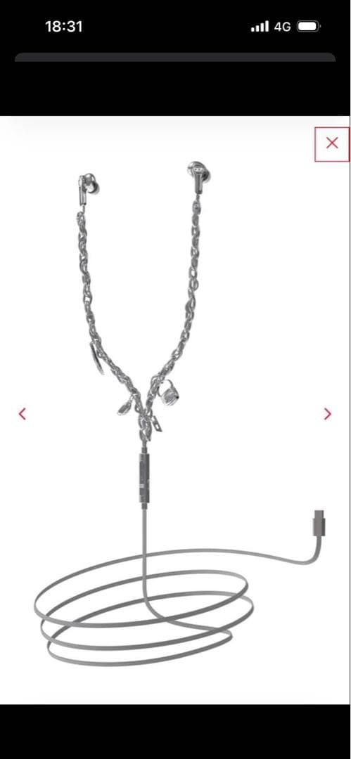 シルバー ツイストデザイン 有線イヤホン