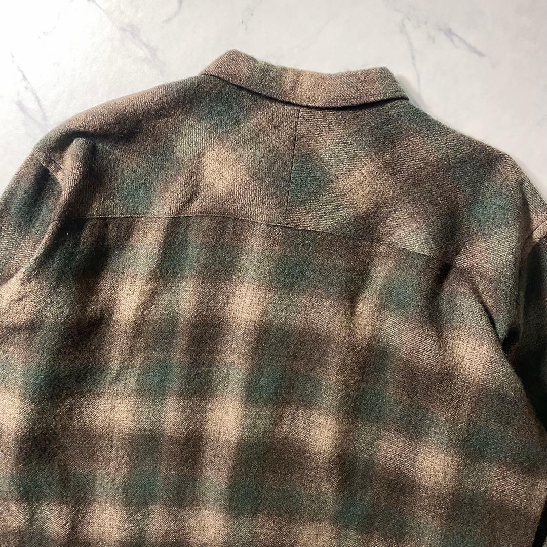 美品】サンカ　ネルシャツ　オンブレ　オープンカラー　サイズ3　長袖　大きいサイズ