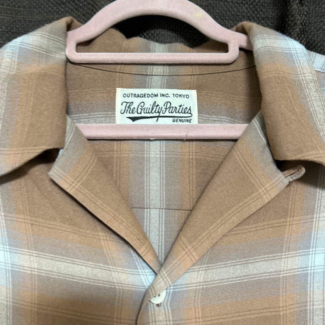 【即完売モデル】　ワコマリア　オンブレチェックシャツ　オープンカラー　長袖　XL