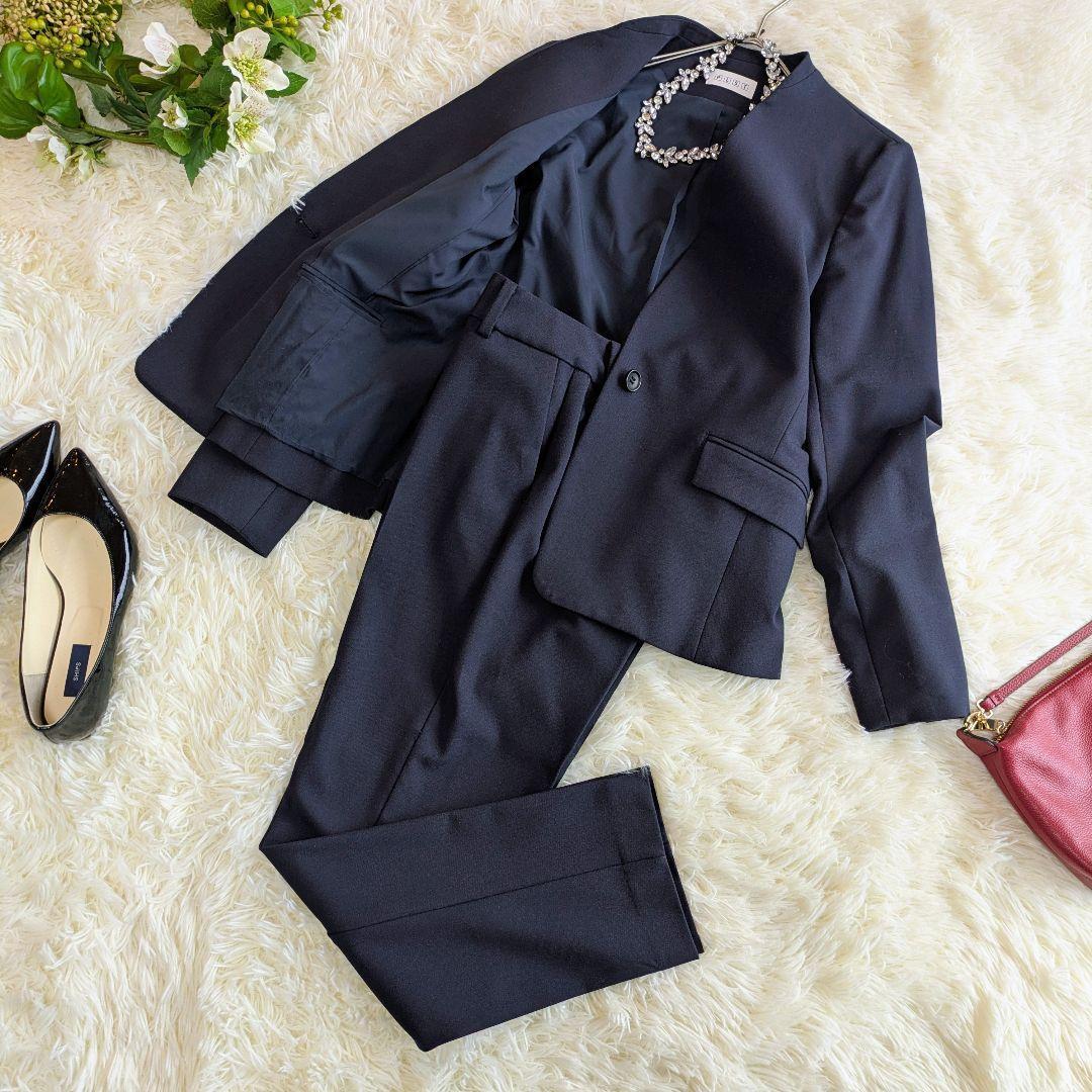 プラステ　セットアップ　パンツ　ブラッシュドバック　S/S　ネイビー