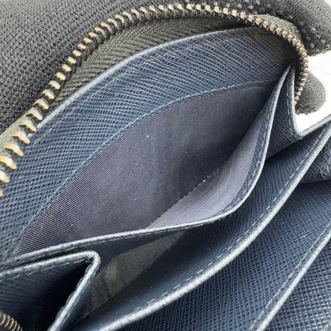 【美品】プラダ　バイカラー　ケース　サフィアーノレザー　ブラック