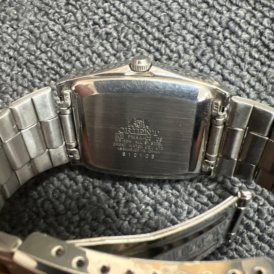 オリエント　スリースター　スクエア　黒　人気のブラック　名作　美品　付属品等無し