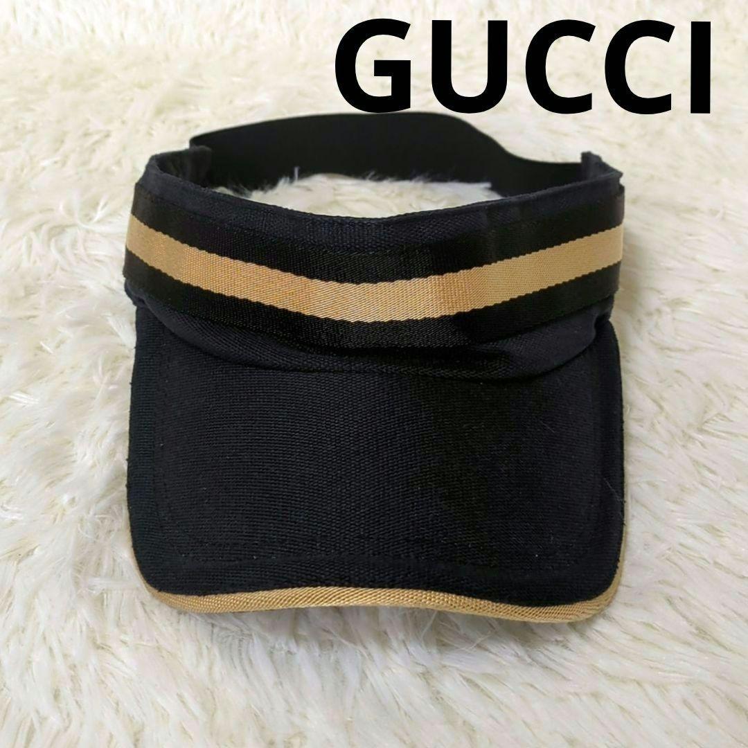 GUCCI シェリー サンバイザー 黒