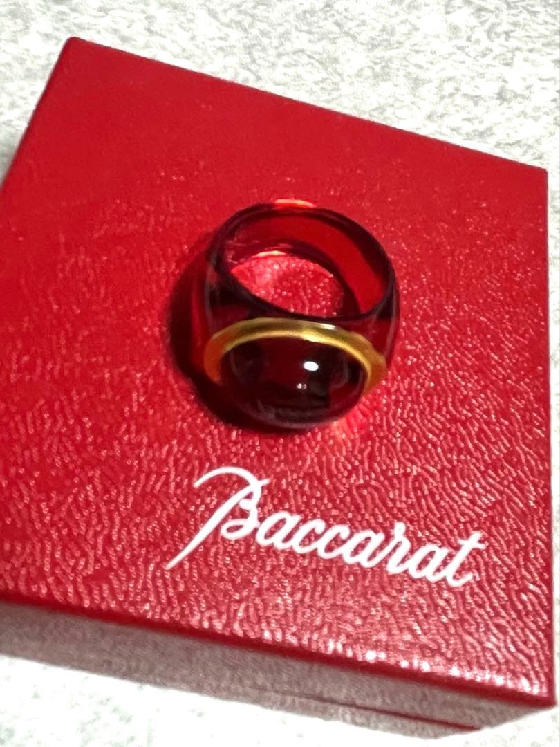 Baccarat 赤色 クリスタルリング