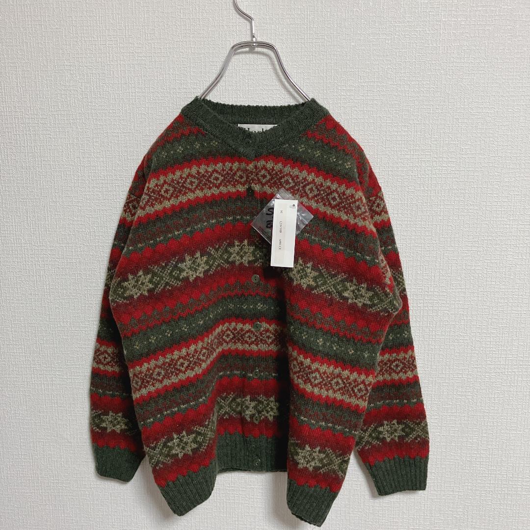 新品Harley OF SCOTLANDノルディックカーディガン未使用Mセーター
