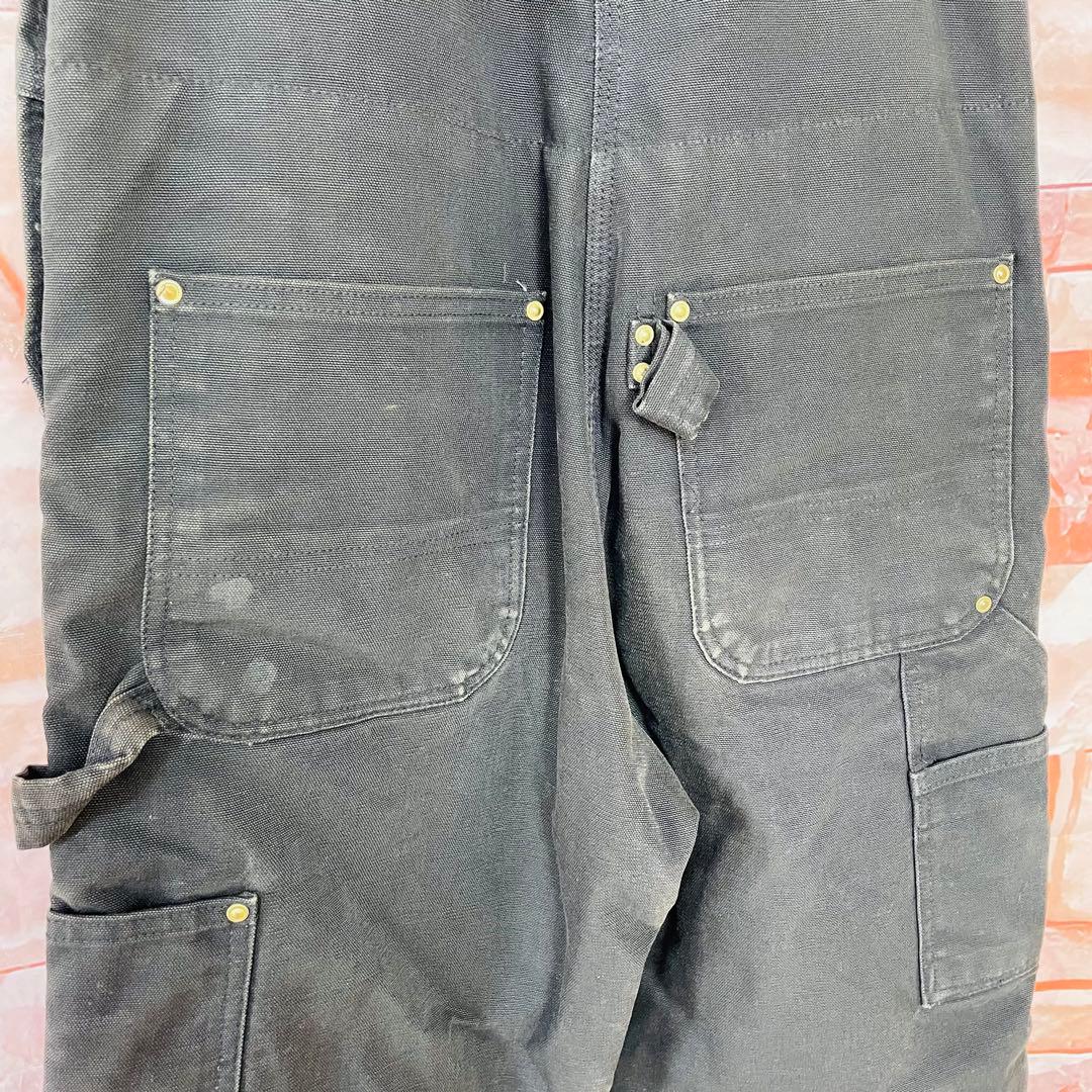 【激レア】カーハートcarhartt ダブルニーオーバーオール　80s星タグL黒
