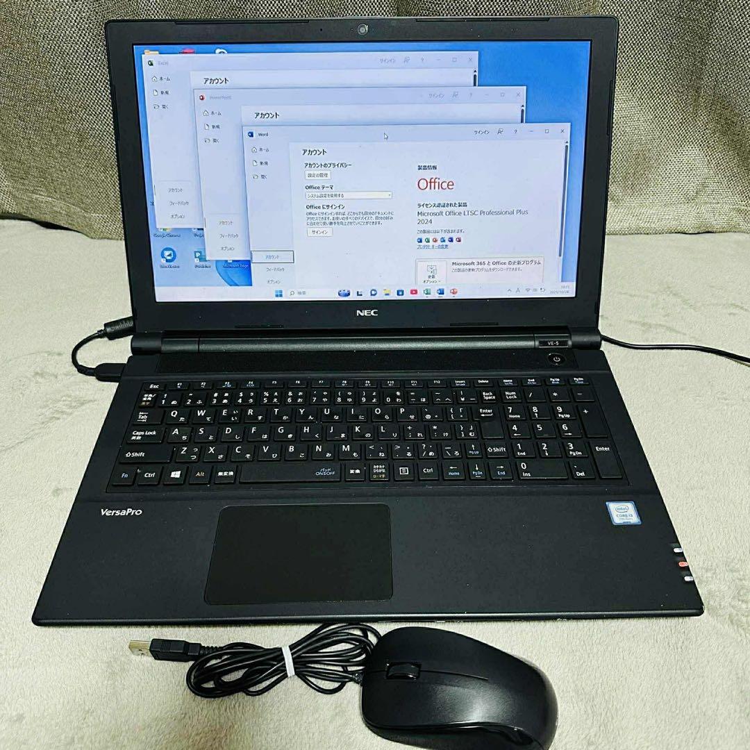 S158 NECノートパソコンSSDメモリ8G第7世代 Window11オフィス