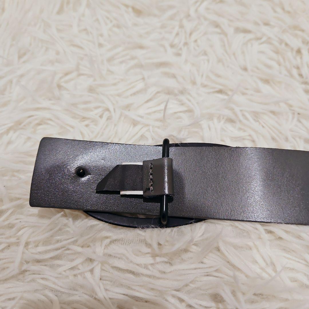 DIESEL ディーゼル ベルト Dロゴ レザーベルト マッドブラック 90