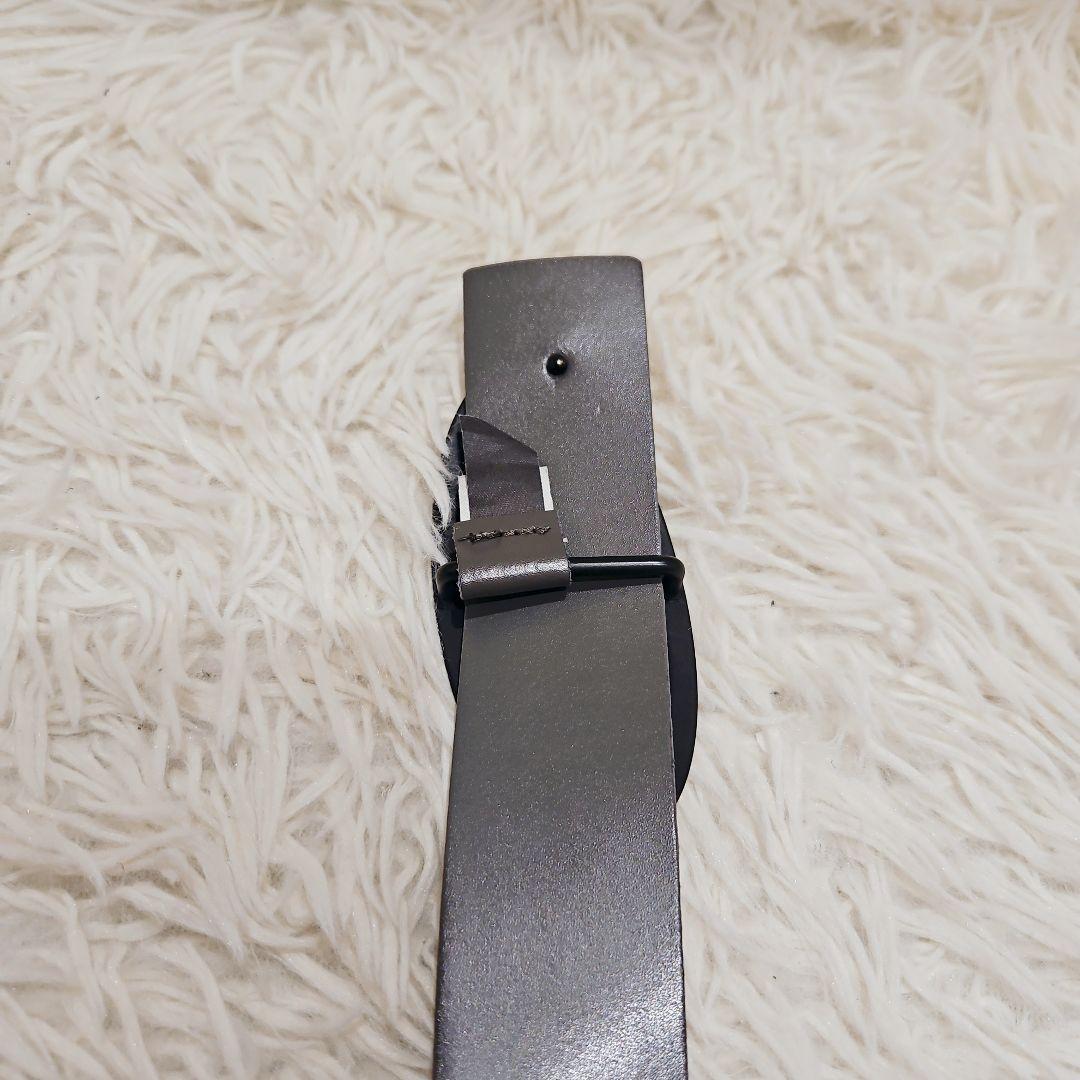 DIESEL ディーゼル ベルト Dロゴ レザーベルト マッドブラック 90
