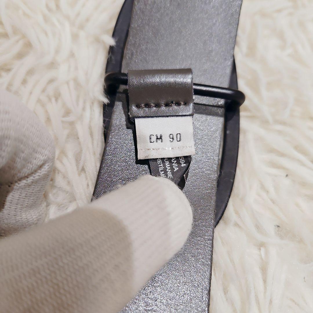 DIESEL ディーゼル ベルト Dロゴ レザーベルト マッドブラック 90