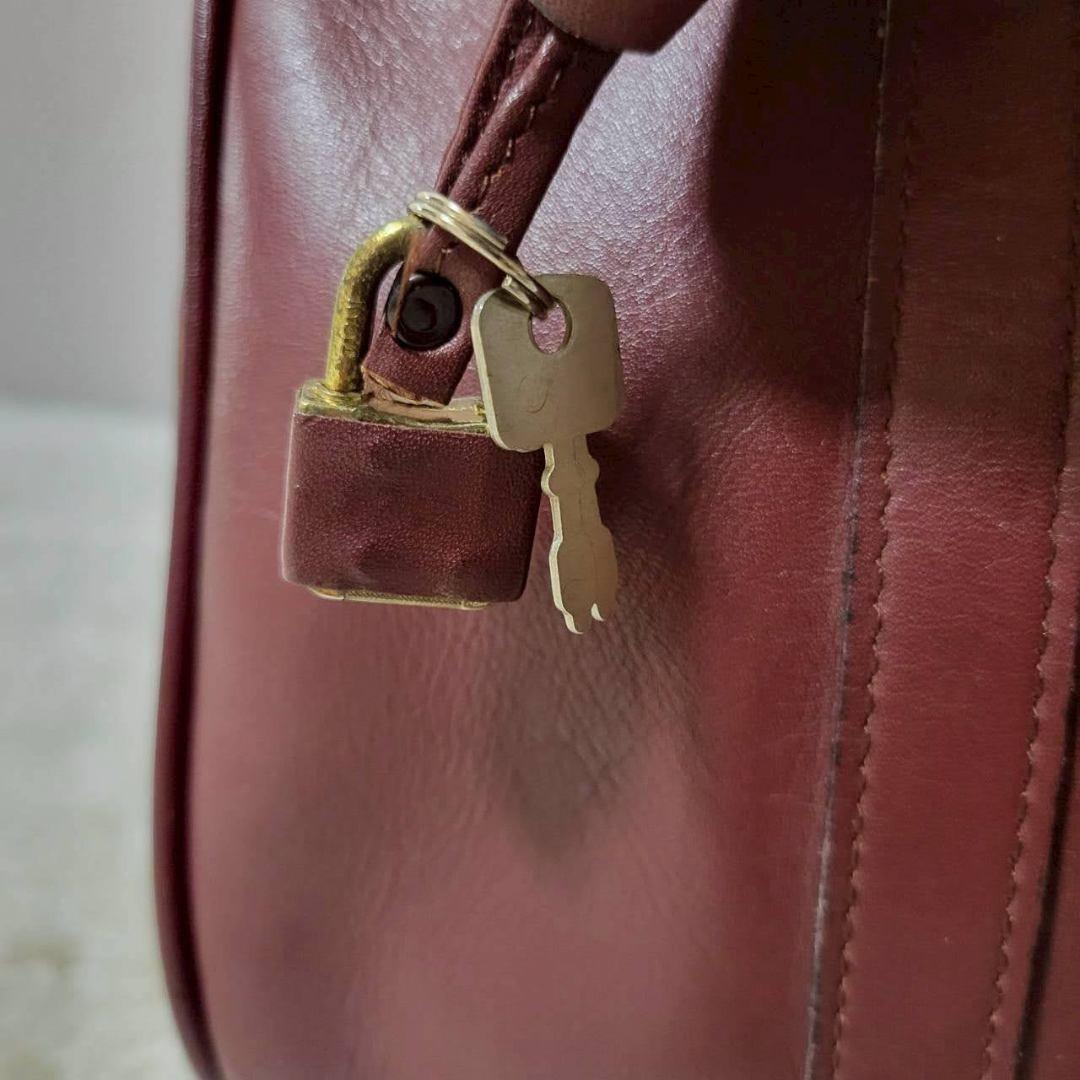 正規品　カルティエ　ミニボストンバッグ　マストライン　レザー　金具　南京錠　鍵
