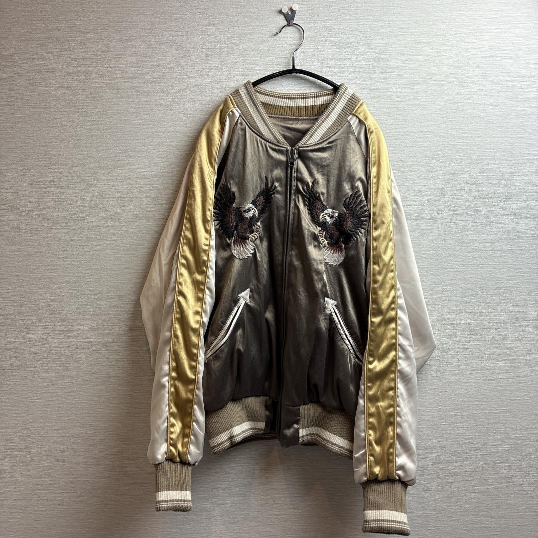 希少 goa インディアン スカジャン リバーシブル サテン フリー イーグル