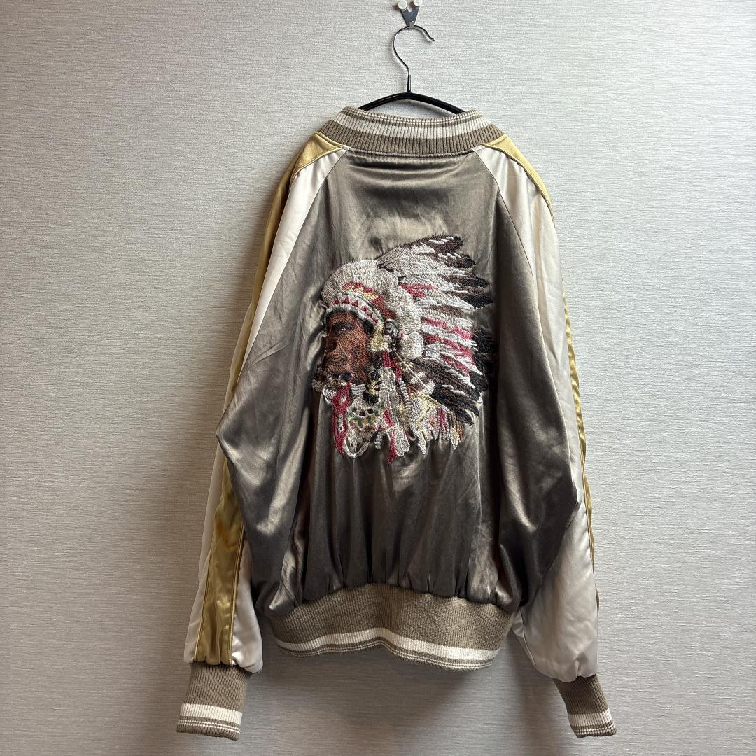 希少 goa インディアン スカジャン リバーシブル サテン フリー イーグル