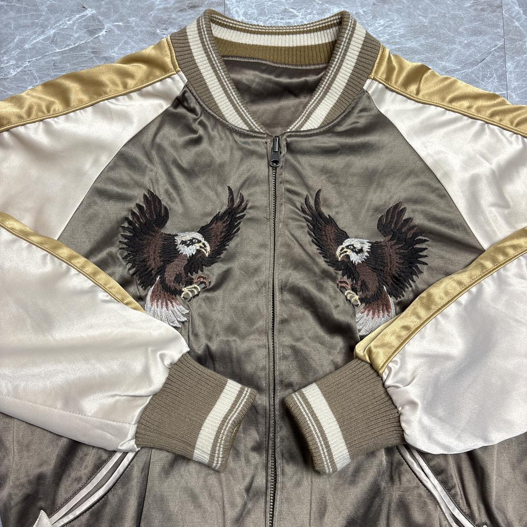 希少 goa インディアン スカジャン リバーシブル サテン フリー イーグル