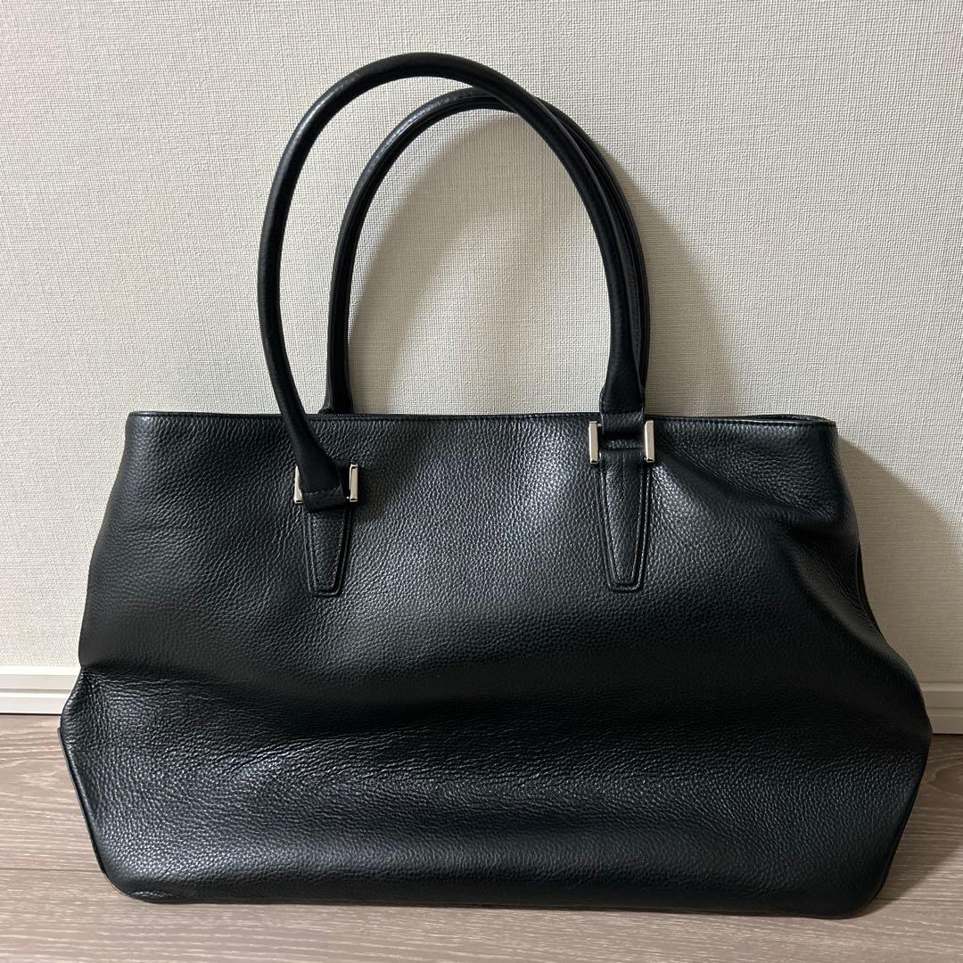 【美品】BARNEYS NEW YORK ブラックレザービジネスバッグ男女兼用