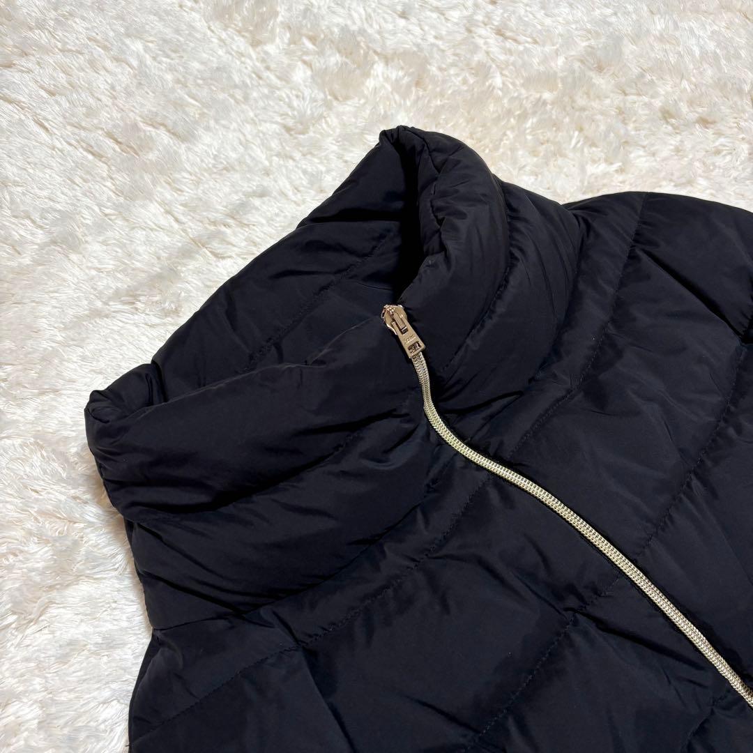 ヘルノ ウール 切替 異素材 切り替え スタンドカラー ダウン コート 44 黒