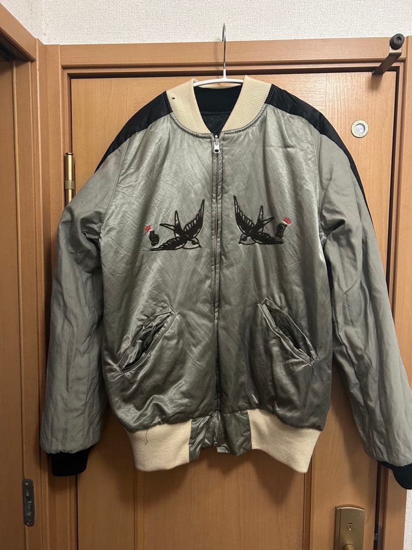 SKULL JEANS リバーシブルスカジャン ボンバージャケット40 スカル