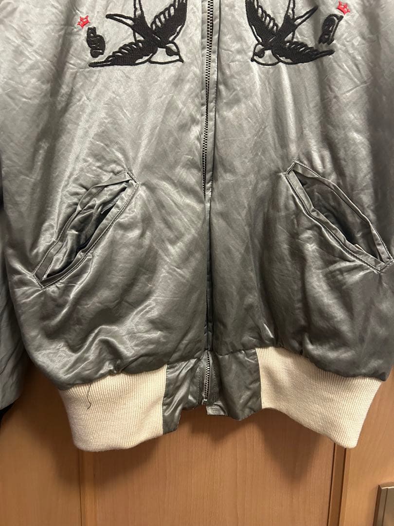 SKULL JEANS リバーシブルスカジャン ボンバージャケット40 スカル