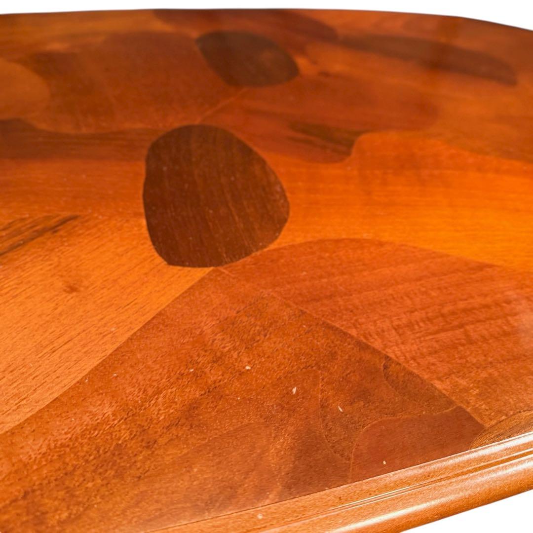 HR852 【象嵌彫刻が素敵】イタリア　猫脚　ローテーブル　イタリア