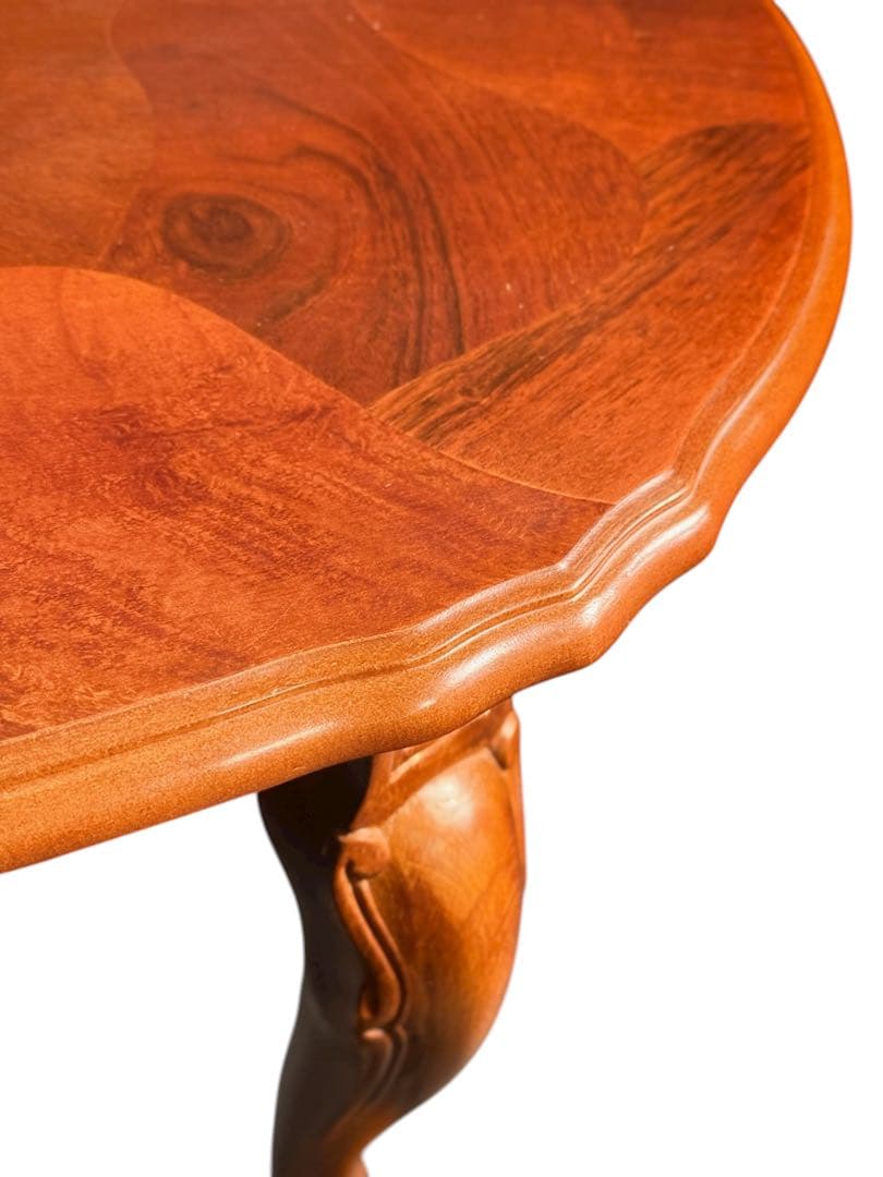 HR852 【象嵌彫刻が素敵】イタリア　猫脚　ローテーブル　イタリア