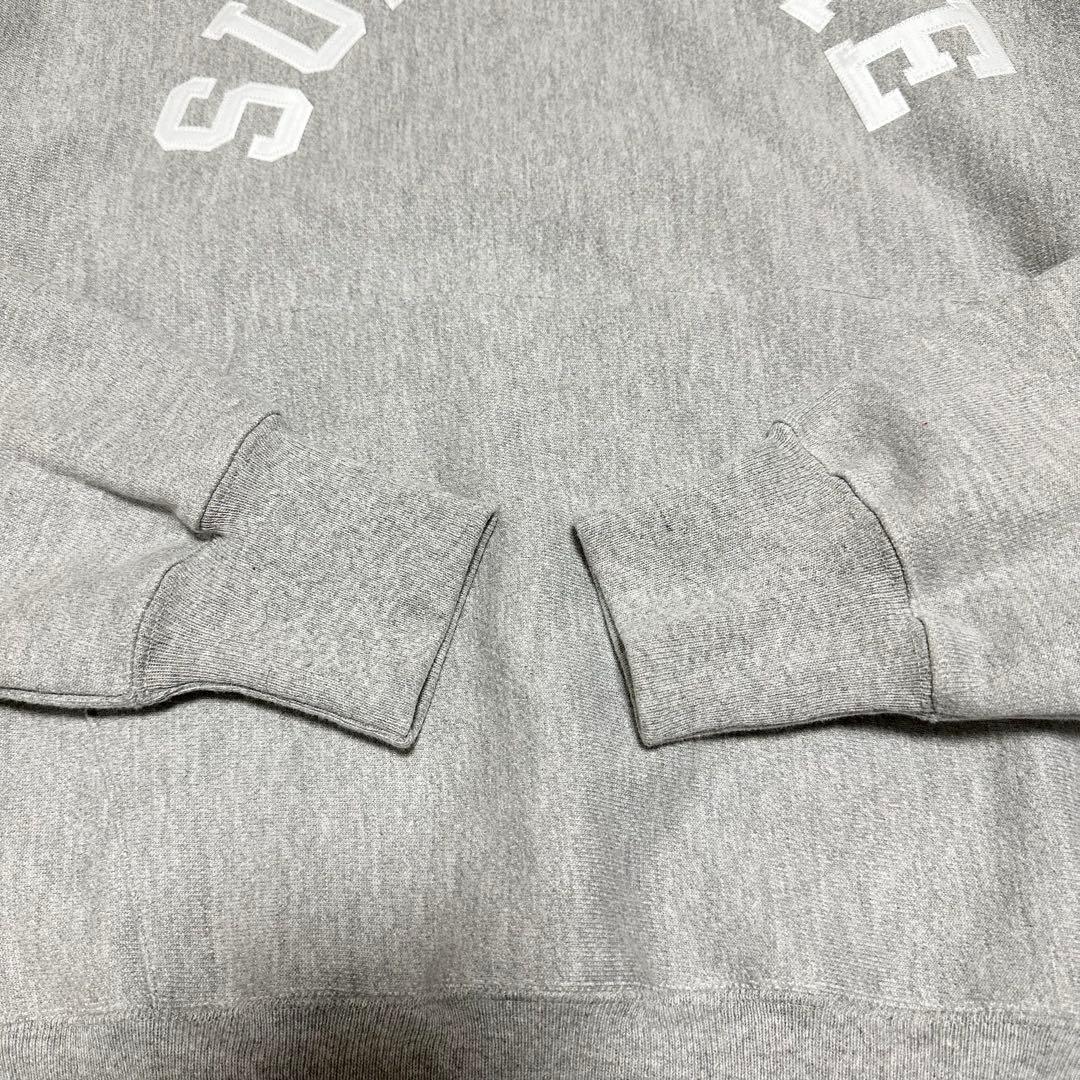 【美品】シュプリーム　チャンピオン　コラボ　パーカー　アーチロゴ　刺繍　グレーL