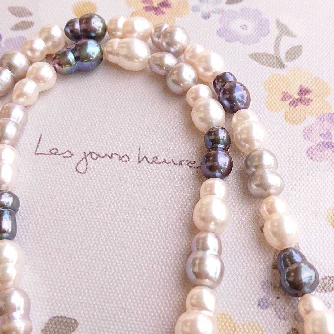 淡水双子パール　一連　ハンドメイド材料　加工不可