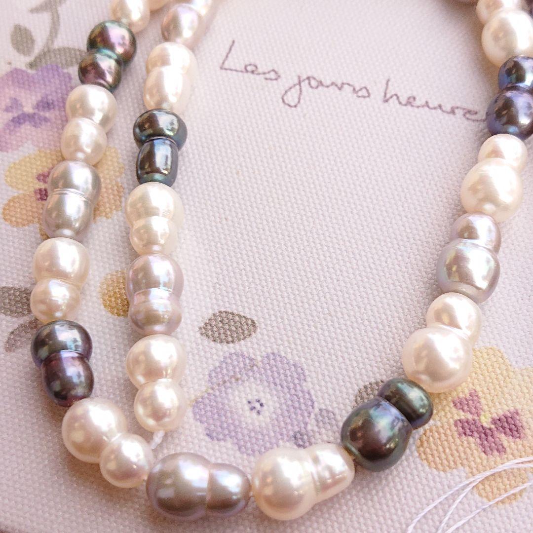 淡水双子パール　一連　ハンドメイド材料　加工不可