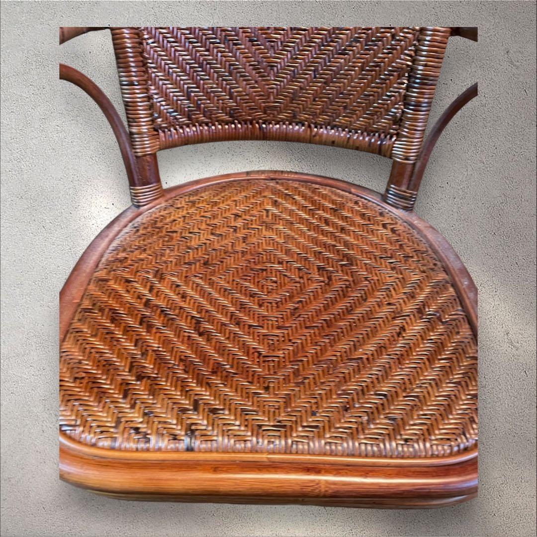 KAZAMA 籐　360度回転椅子　クッション有　引取り可（割引）