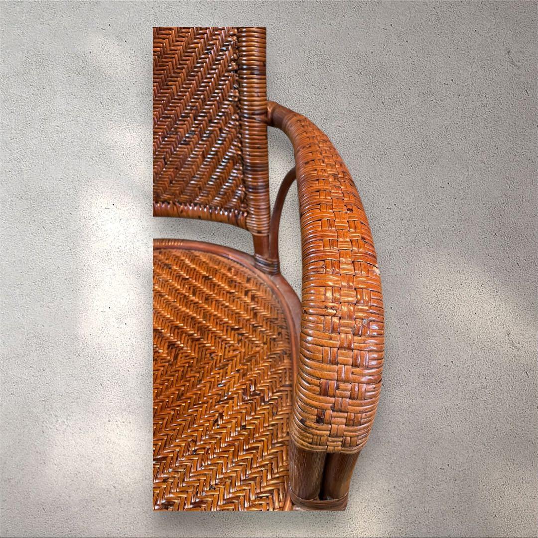 KAZAMA 籐　360度回転椅子　クッション有　引取り可（割引）