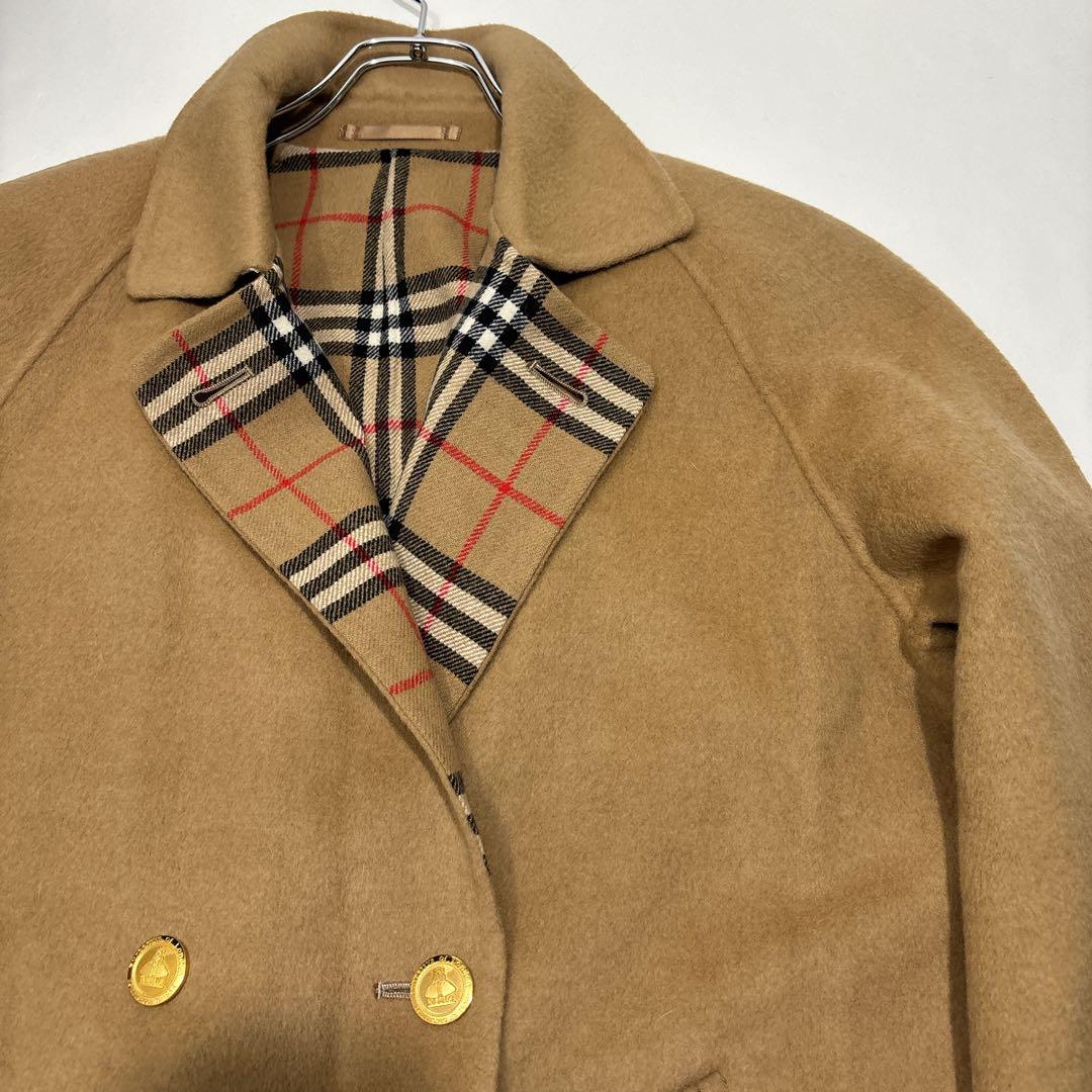 【幻の逸品】バーバリーズ　カシミヤウール　ダブルチェスターコート　金ボタン