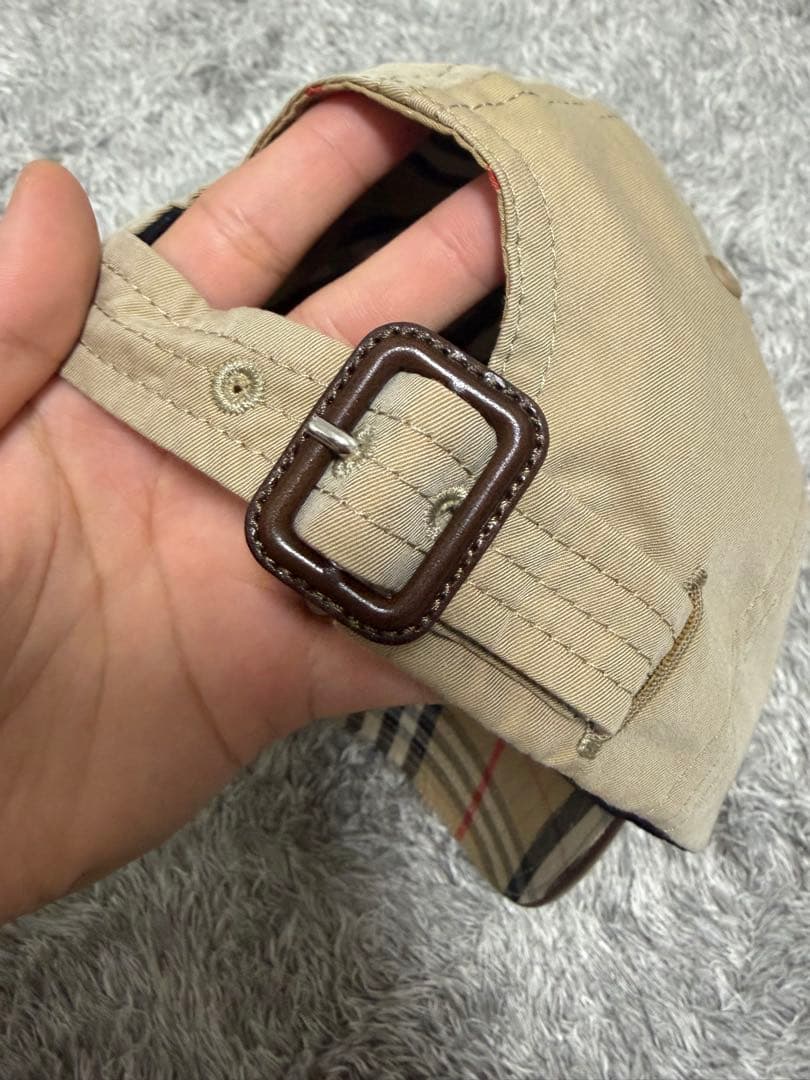 【未使用】BURBERRYチェック柄キャップ M