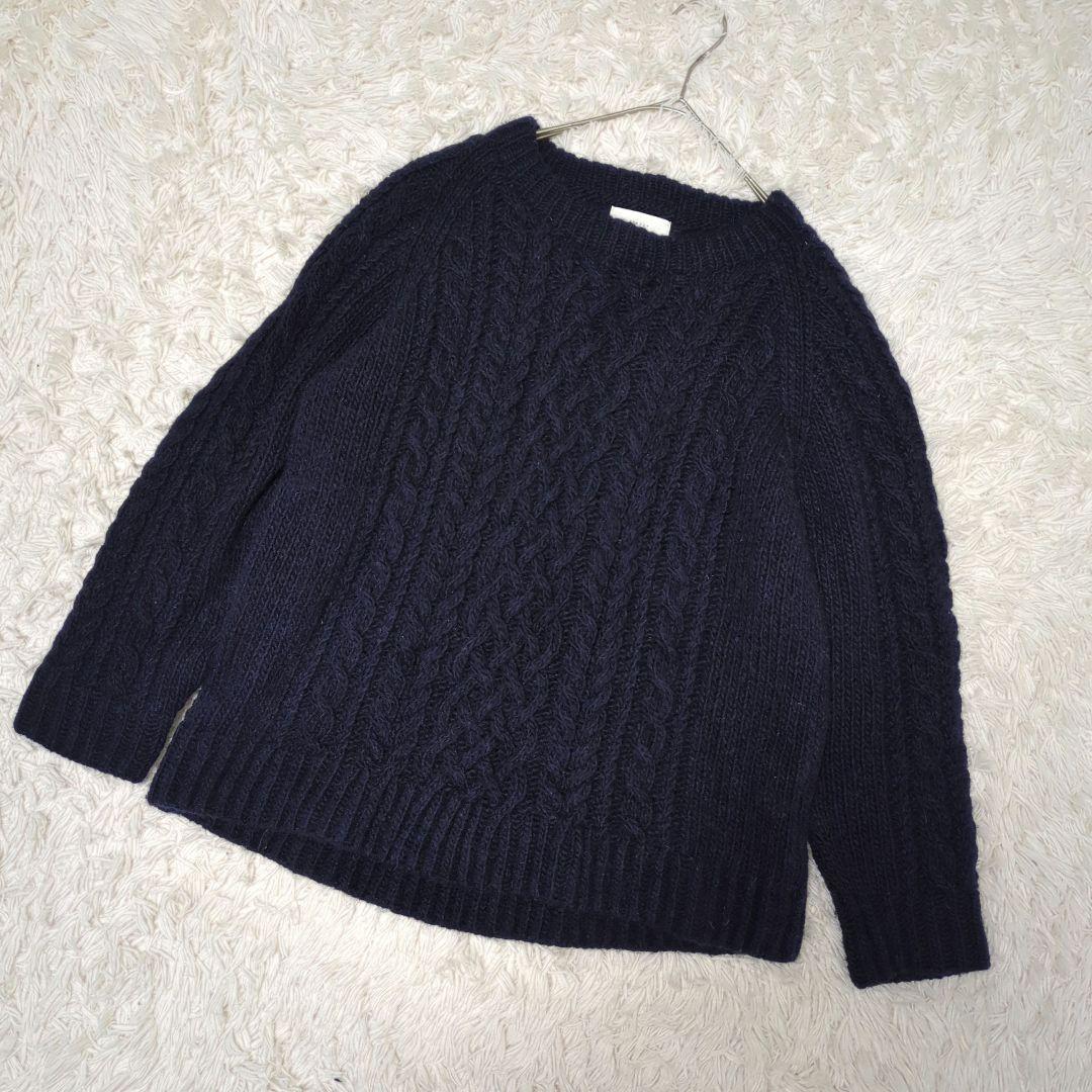 かぐれ 23AWペルーアランクルーネックニット kagure ネイビー